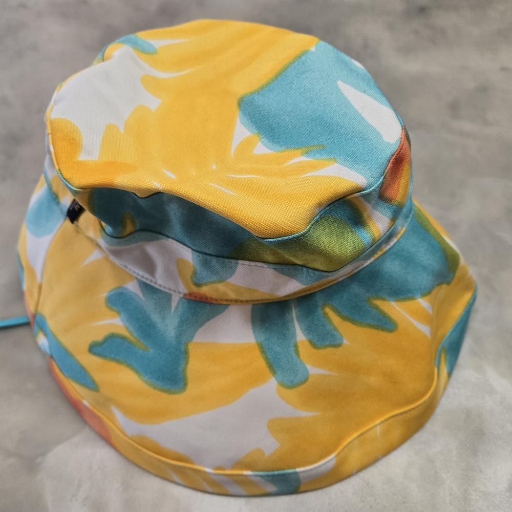 Jim Thompson in Orange/Yellow Vibrant Floral Smet Beach Canvas Hat